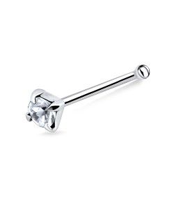 3mm Round CZ Silver Bone Nose Stud NSKD-75